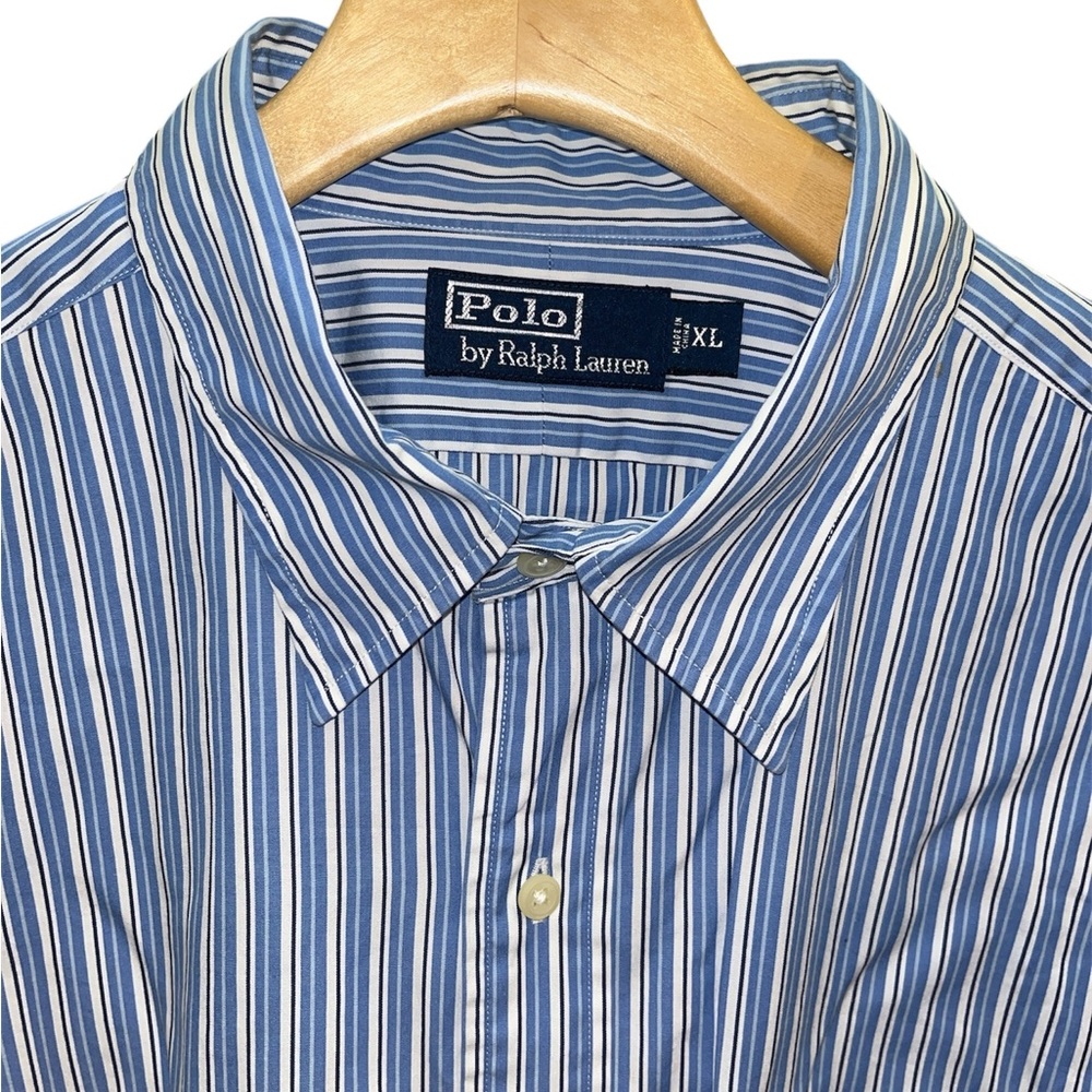 Polo by Ralph Lauren Men's Blue Striped Shirt